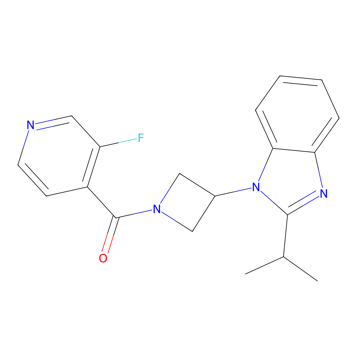 1-[1-(3-fluoropyridine-4-carbonyl)azetidin-3-yl]-2-(propan-2-yl)-1H-1,3-benzodiazole molecular structure, CAS 2415634-07-8