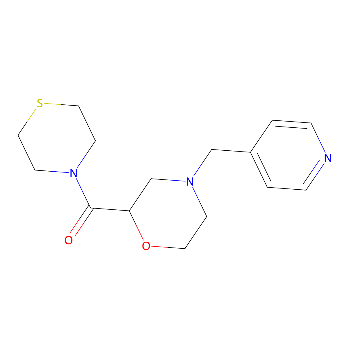 4-[(Pyridin-4-yl)methyl]-2-(thiomorpholine-4-carbonyl)morpholine molecular structure, CAS 2415634-09-0