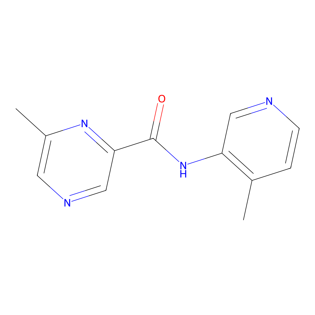 6-methyl-N-(4-methylpyridin-3-yl)pyrazine-2-carboxamide molecular structure, CAS 2415634-17-0