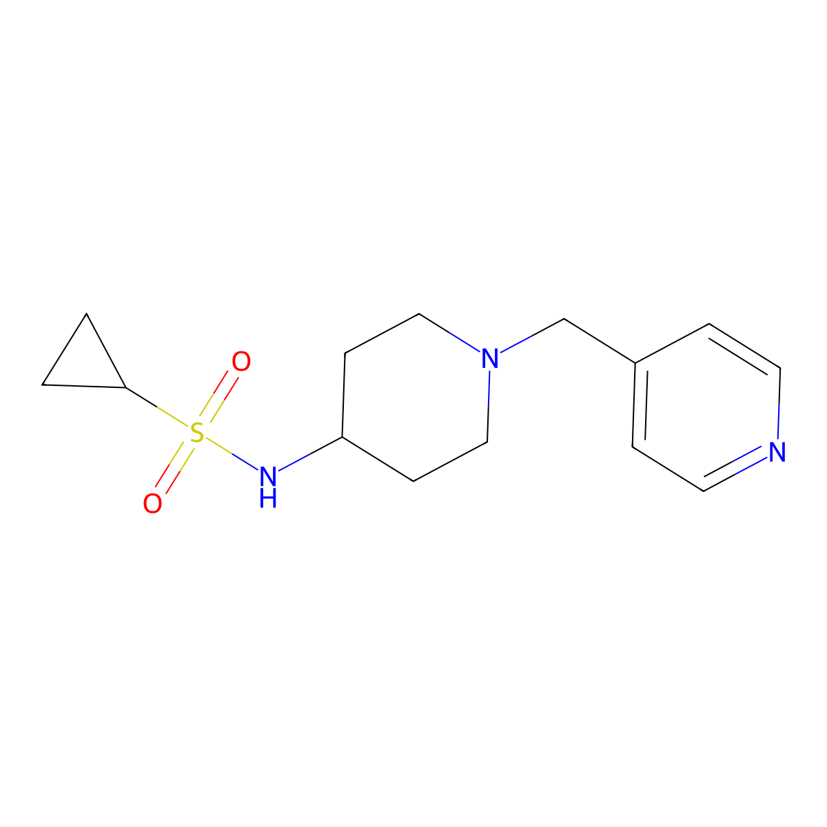 N-{1-[(pyridin-4-yl)methyl]piperidin-4-yl}cyclopropanesulfonamide molecular structure, CAS 2415634-18-1