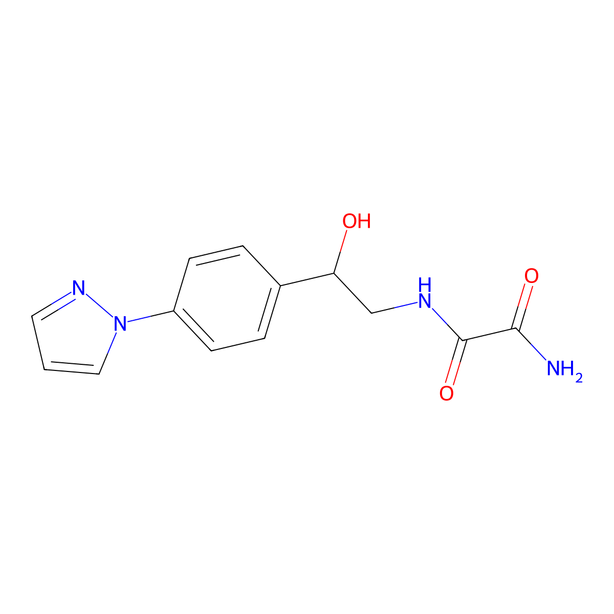 N'-{2-hydroxy-2-[4-(1H-pyrazol-1-yl)phenyl]ethyl}ethanediamide molecular structure, CAS 2415634-19-2