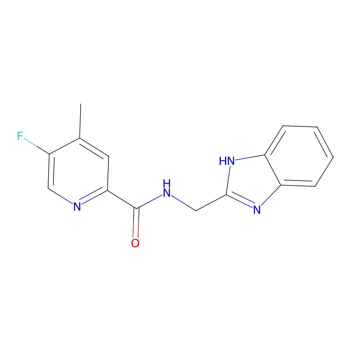 N-[(1H-1,3-benzodiazol-2-yl)methyl]-5-fluoro-4-methylpyridine-2-carboxamide molecular structure, CAS 2415634-35-2