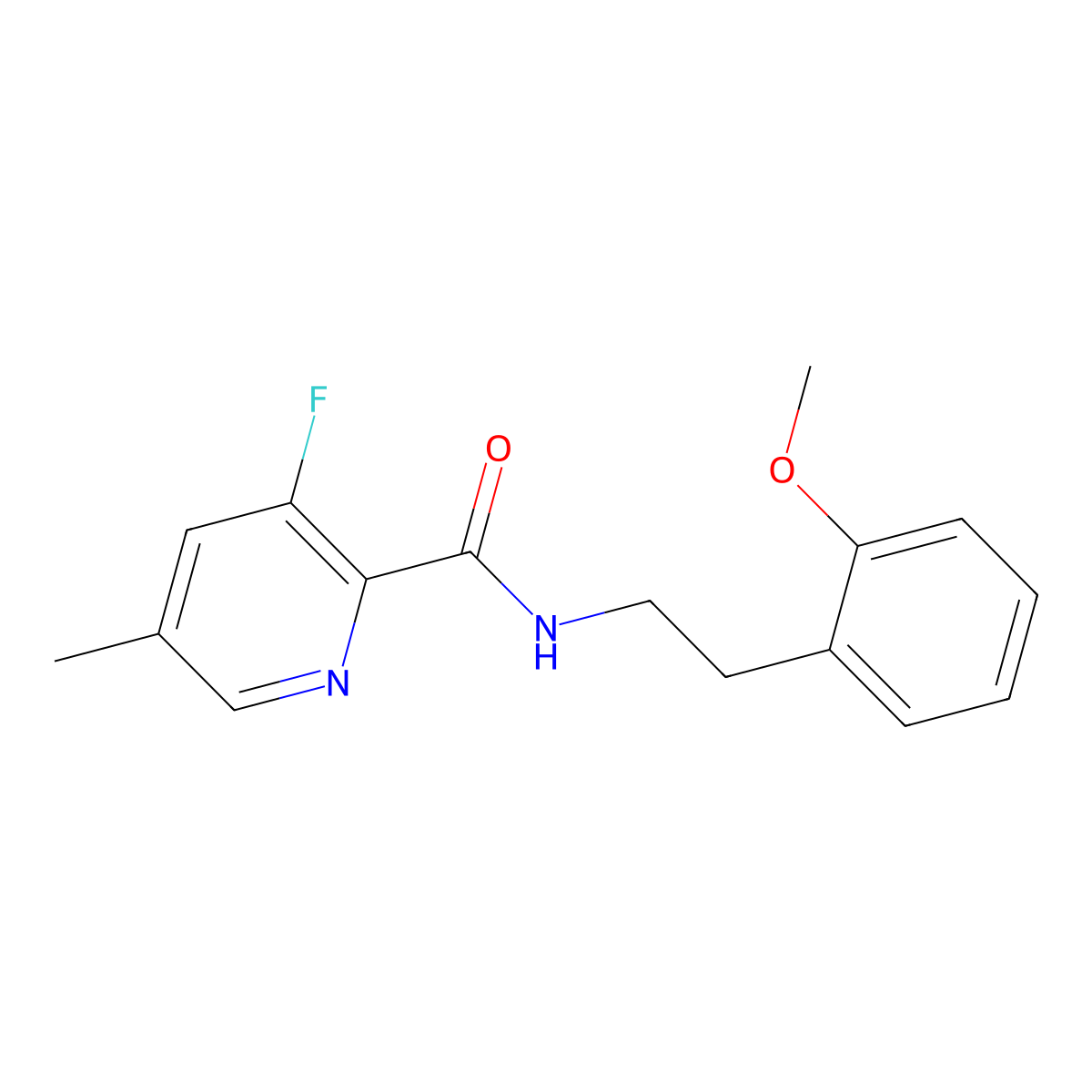3-fluoro-N-[2-(2-methoxyphenyl)ethyl]-5-methylpyridine-2-carboxamide molecular structure, CAS 2415634-38-5