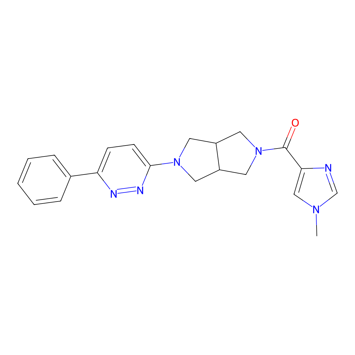3-[5-(1-methyl-1H-imidazole-4-carbonyl)-octahydropyrrolo[3,4-c]pyrrol-2-yl]-6-phenylpyridazine molecular structure, CAS 2415634-42-1