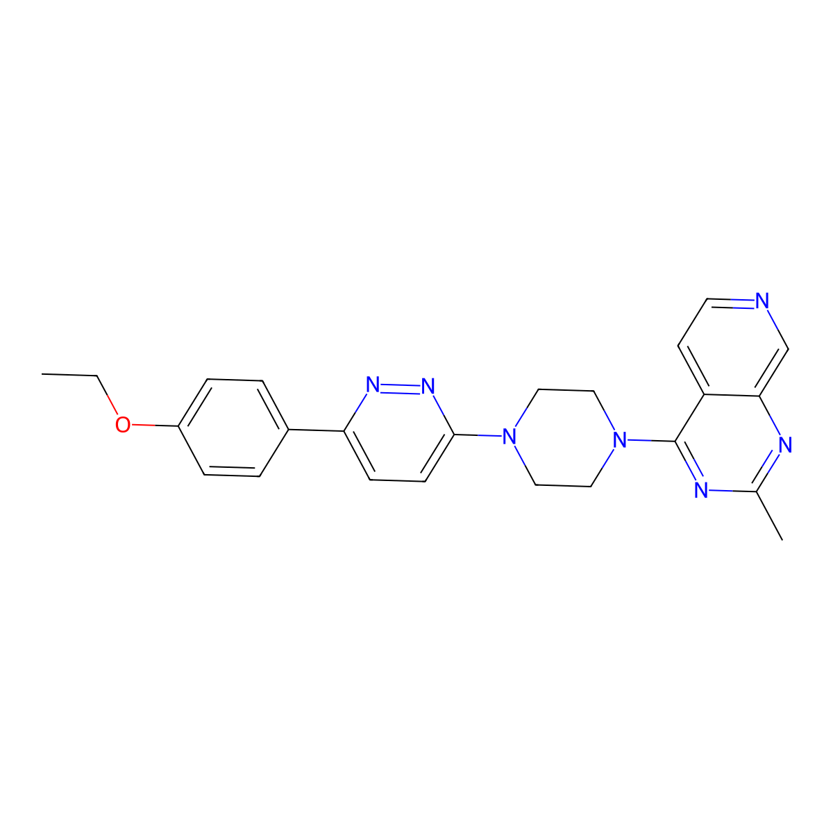 3-(4-Ethoxyphenyl)-6-(4-{2-methylpyrido[3,4-d]pyrimidin-4-yl}piperazin-1-yl)pyridazine molecular structure, CAS 2415634-44-3