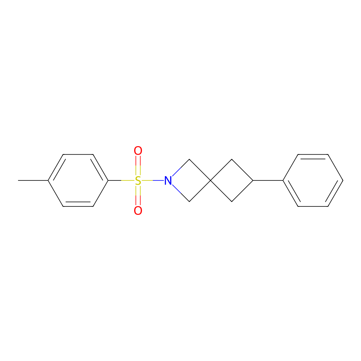 2-(4-Methylbenzenesulfonyl)-6-phenyl-2-azaspiro[3.3]heptane molecular structure, CAS 2415634-47-6