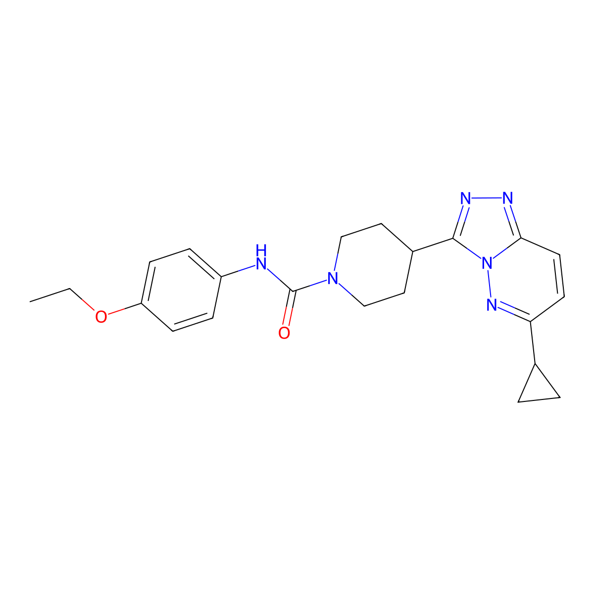 4-{6-cyclopropyl-[1,2,4]triazolo[4,3-b]pyridazin-3-yl}-N-(4-ethoxyphenyl)piperidine-1-carboxamide molecular structure, CAS 2415634-59-0