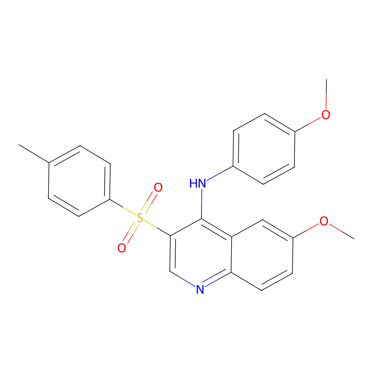 6-methoxy-N-(4-methoxyphenyl)-3-(4-methylbenzenesulfonyl)quinolin-4-amine molecular structure, CAS 2415634-66-9