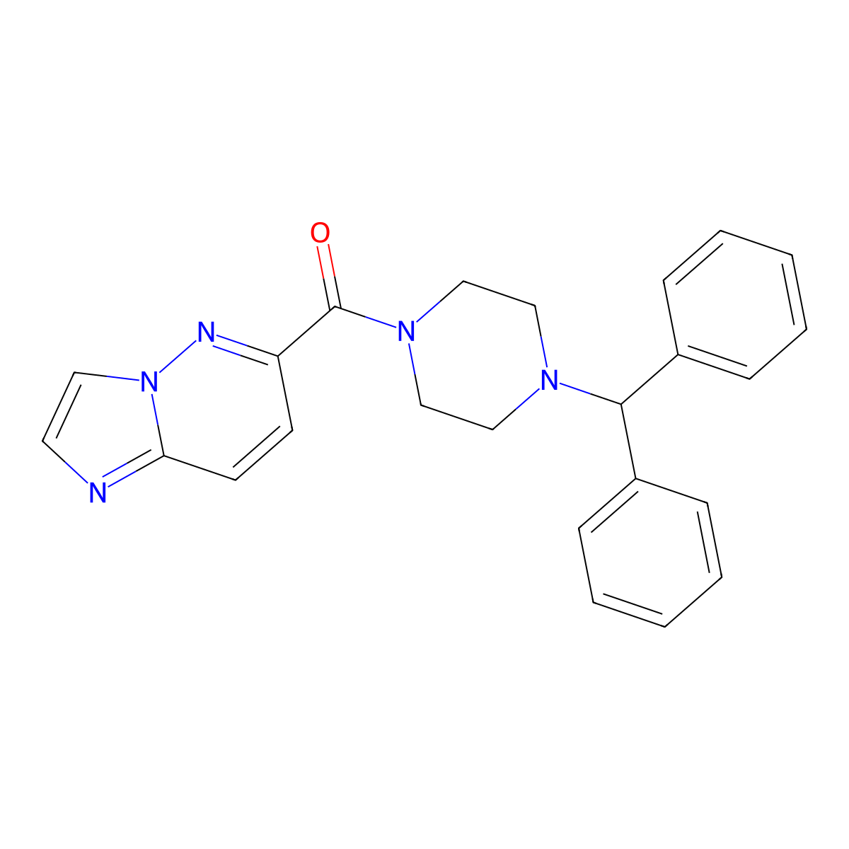 1-(Diphenylmethyl)-4-{imidazo[1,2-b]pyridazine-6-carbonyl}piperazine molecular structure, CAS 2415634-67-0