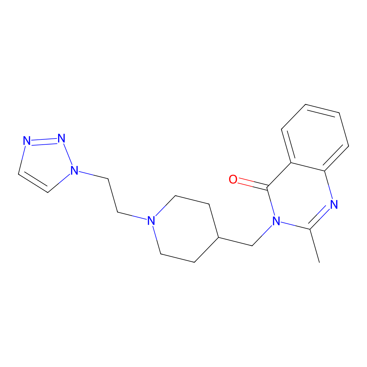 2-methyl-3-({1-[2-(1H-1,2,3-triazol-1-yl)ethyl]piperidin-4-yl}methyl)-3,4-dihydroquinazolin-4-one molecular structure, CAS 2415634-69-2