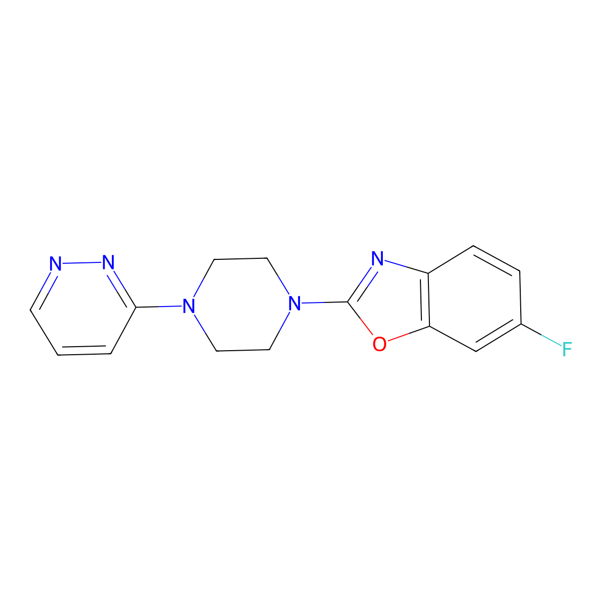 6-Fluoro-2-[4-(pyridazin-3-yl)piperazin-1-yl]-1,3-benzoxazole molecular structure, CAS 2415634-78-3