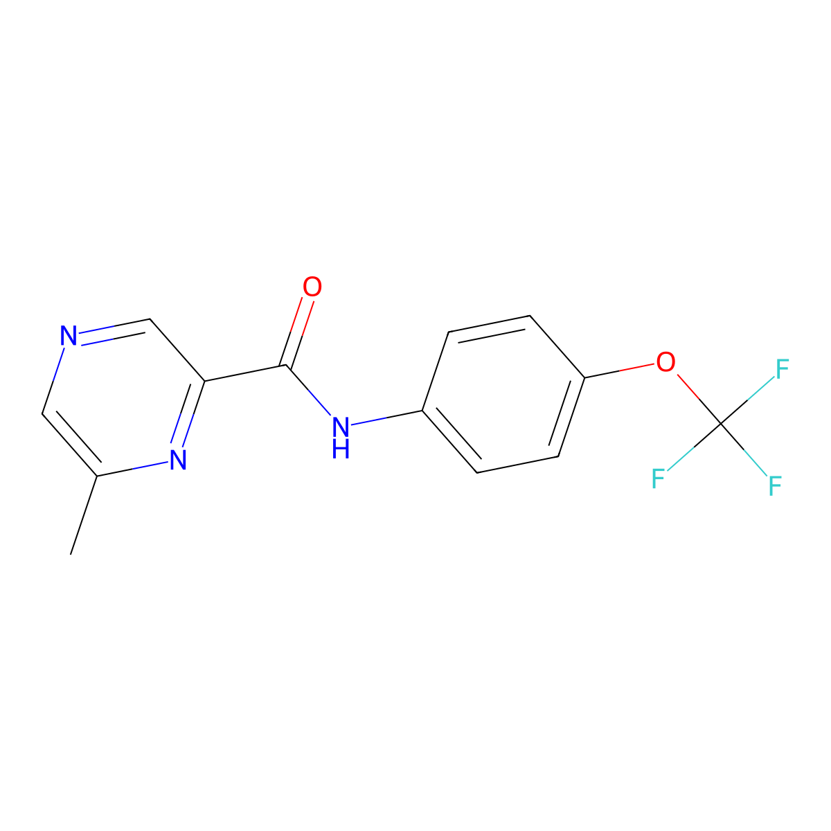6-methyl-N-[4-(trifluoromethoxy)phenyl]pyrazine-2-carboxamide molecular structure, CAS 2415634-87-4
