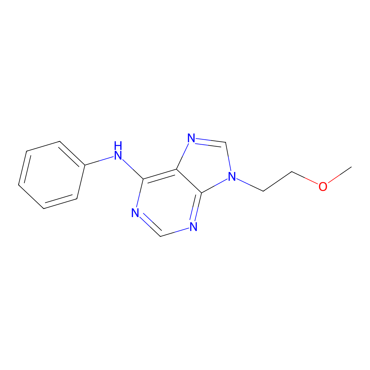 9-(2-methoxyethyl)-N-phenyl-9H-purin-6-amine molecular structure, CAS 2415644-39-0