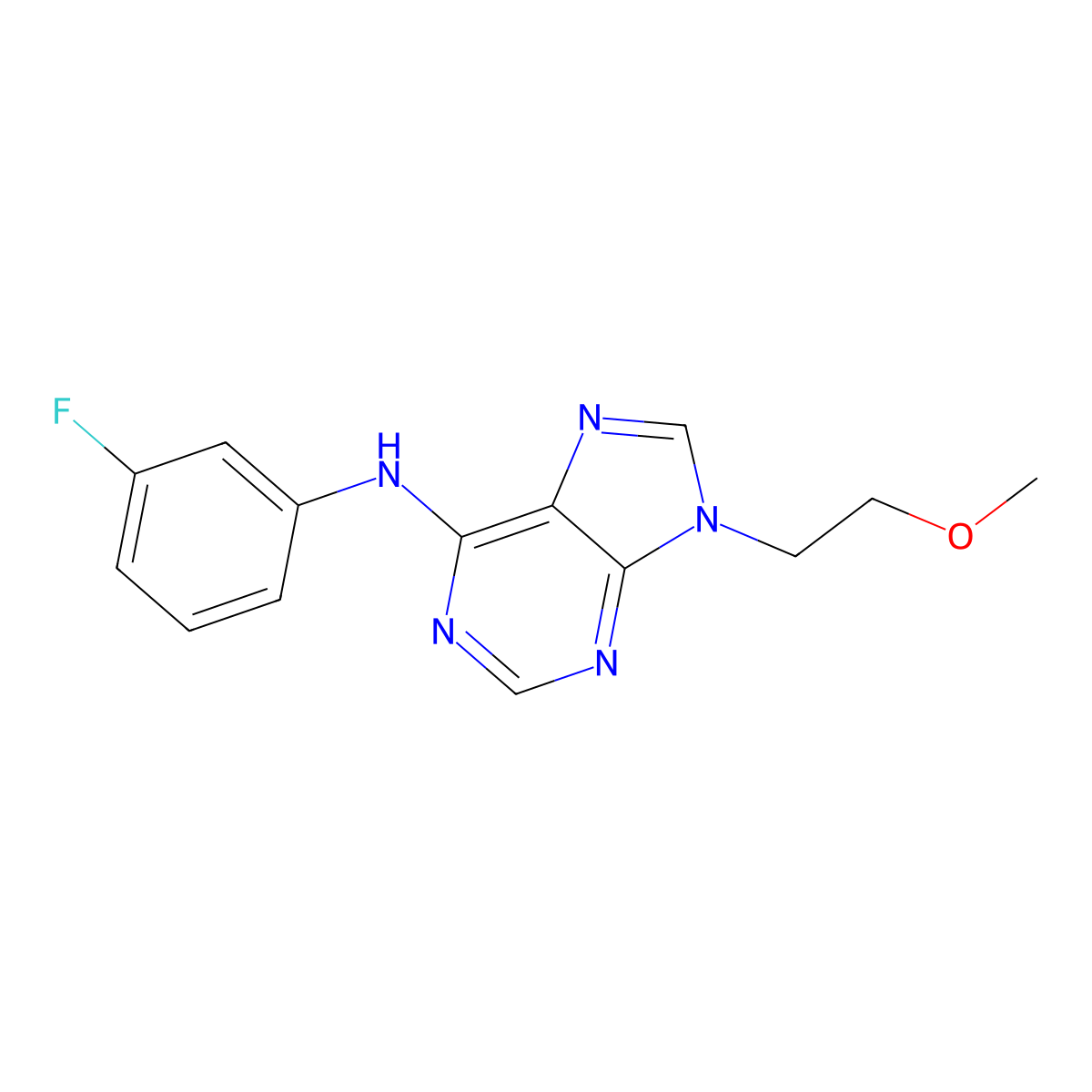 N-(3-fluorophenyl)-9-(2-methoxyethyl)-9H-purin-6-amine molecular structure, CAS 2415644-45-8