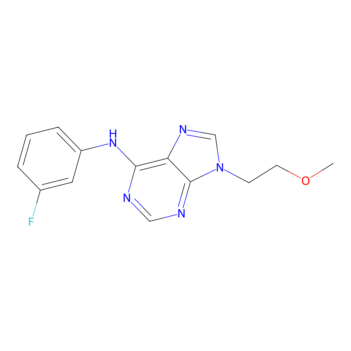 N-(3-fluorophenyl)-9-(2-methoxyethyl)-9H-purin-6-amine molecular structure, CAS 2415644-45-8