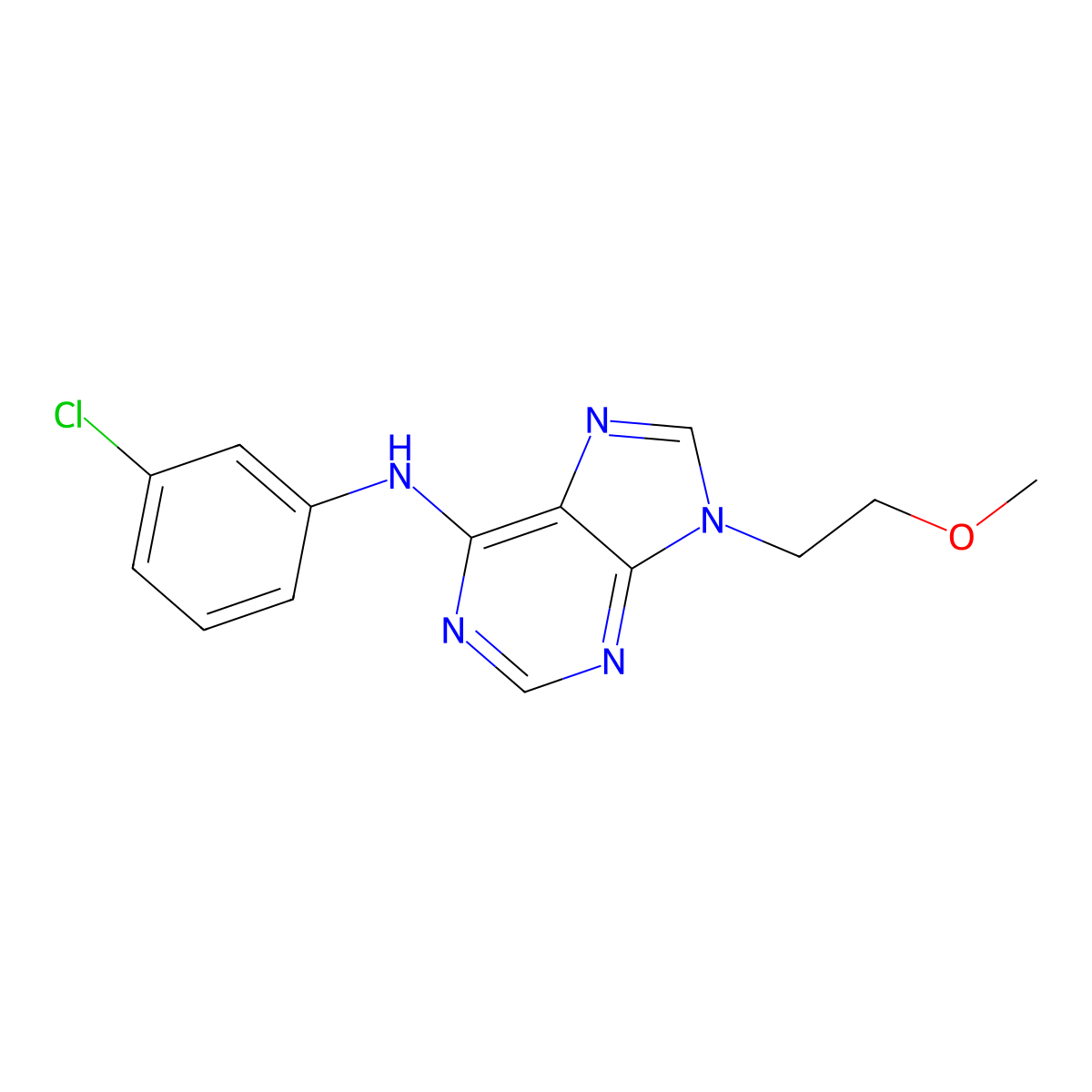 N-(3-chlorophenyl)-9-(2-methoxyethyl)-9H-purin-6-amine molecular structure, CAS 2415644-50-5