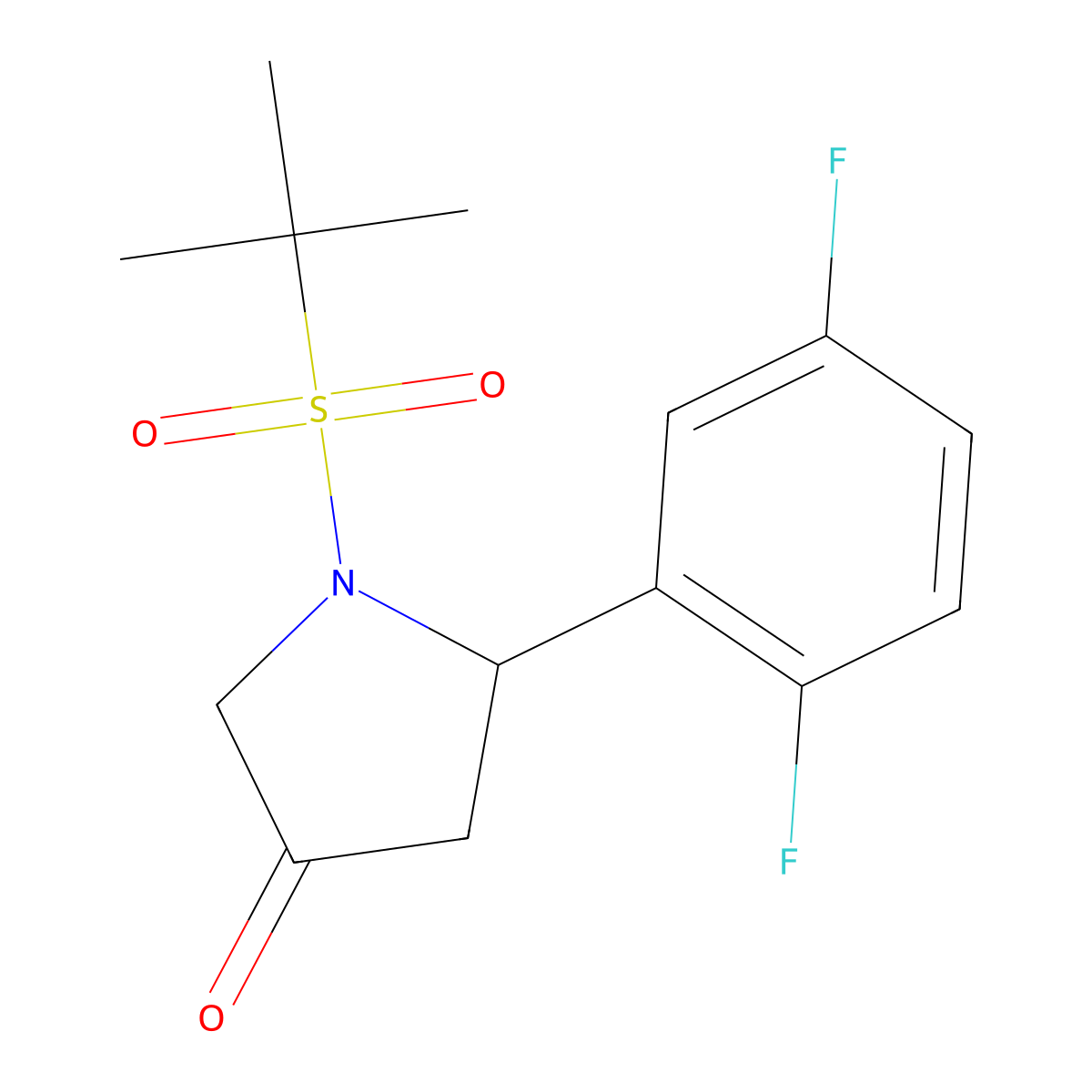 (R)-1-(tert-Butylsulfonyl)-5-(2,5-difluorophenyl)pyrrolidin-3-one molecular structure, CAS 2415724-66-0