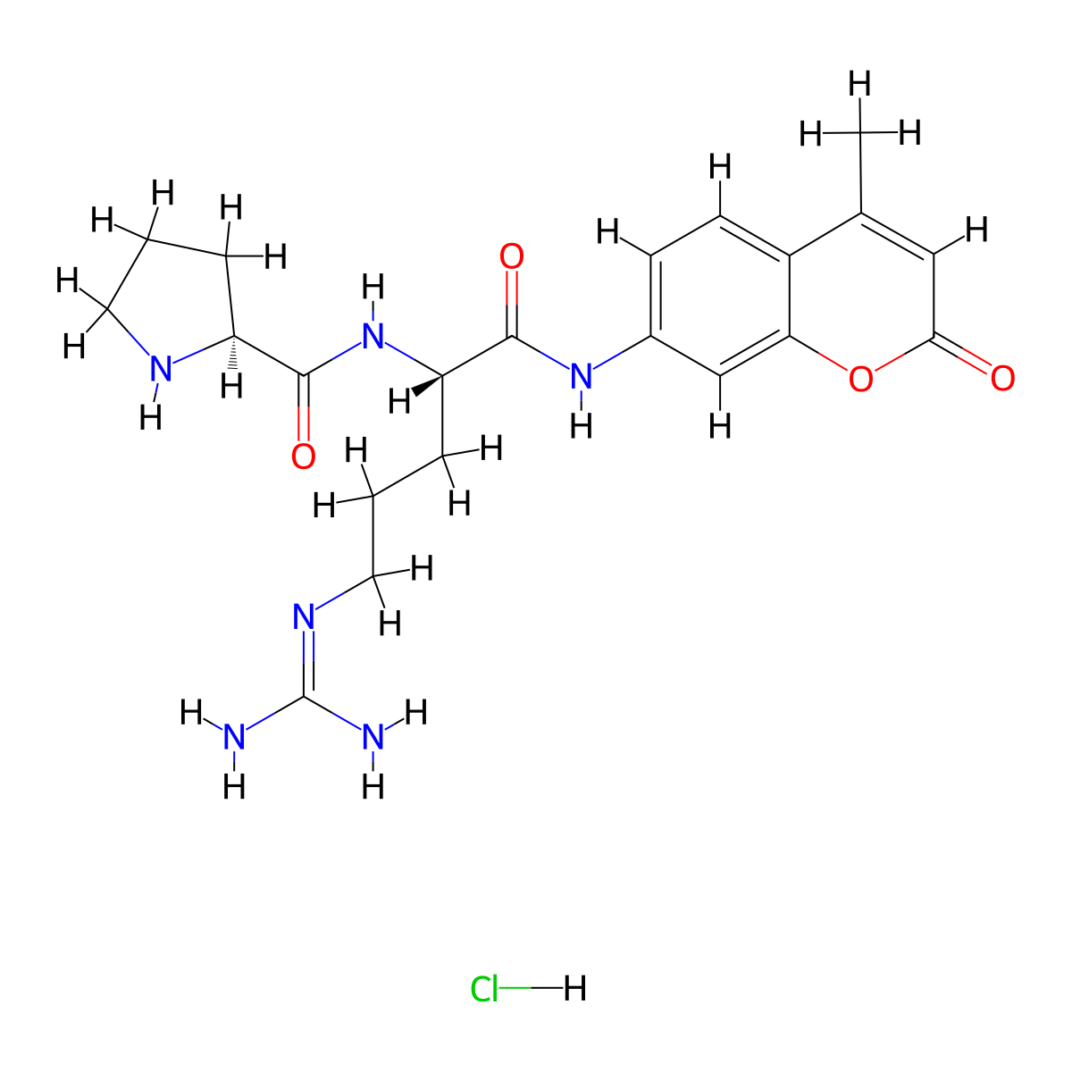 H-Pro-Arg-AMC dihydrochloride molecular structure, CAS 2415727-81-8