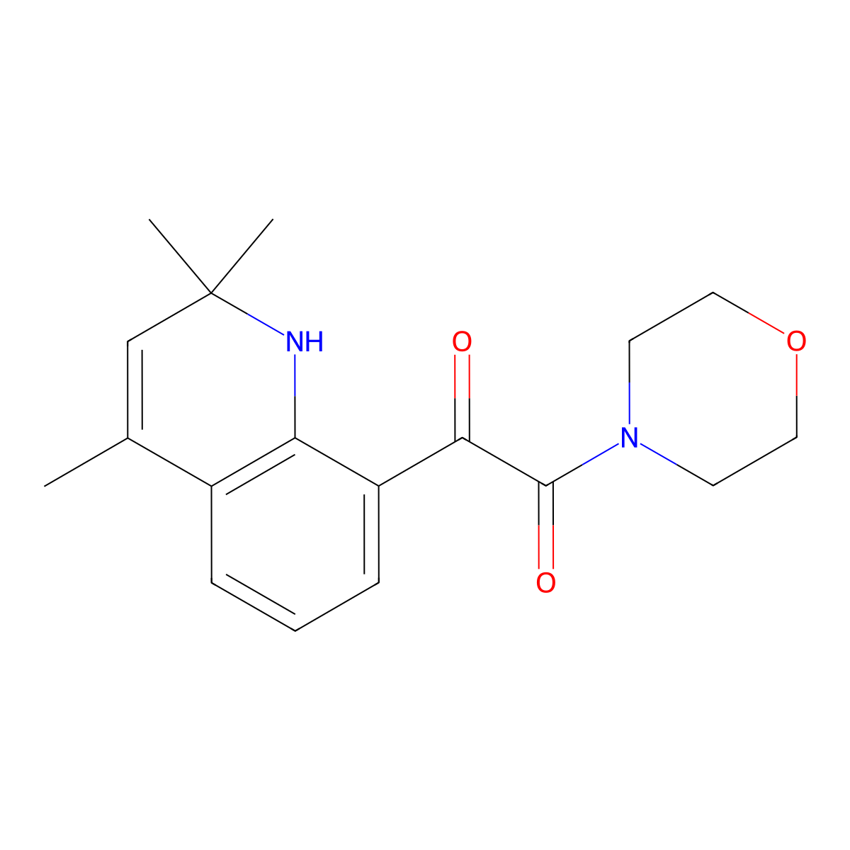 2-Morpholin-4-yl-2-oxo-1-(2,2,4-trimethyl-1,2-dihydroquinolin-8-yl)ethanone molecular structure, CAS 2415746-42-6