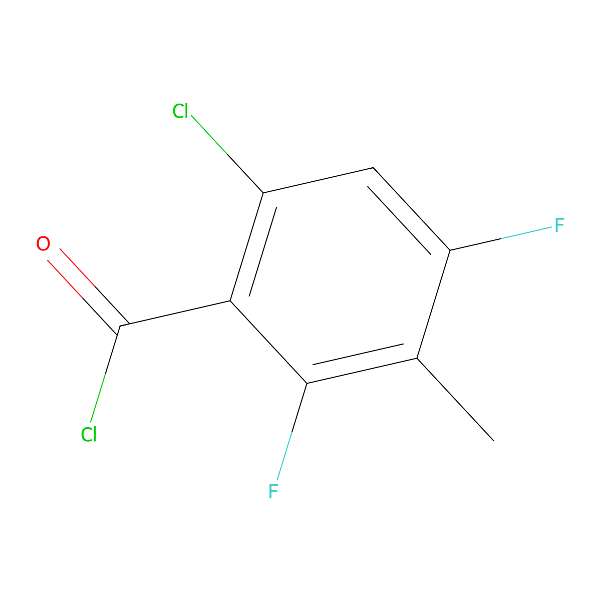 6-Chloro-2,4-difluoro-3-methylbenzoyl chloride molecular structure, CAS 2415751-52-7
