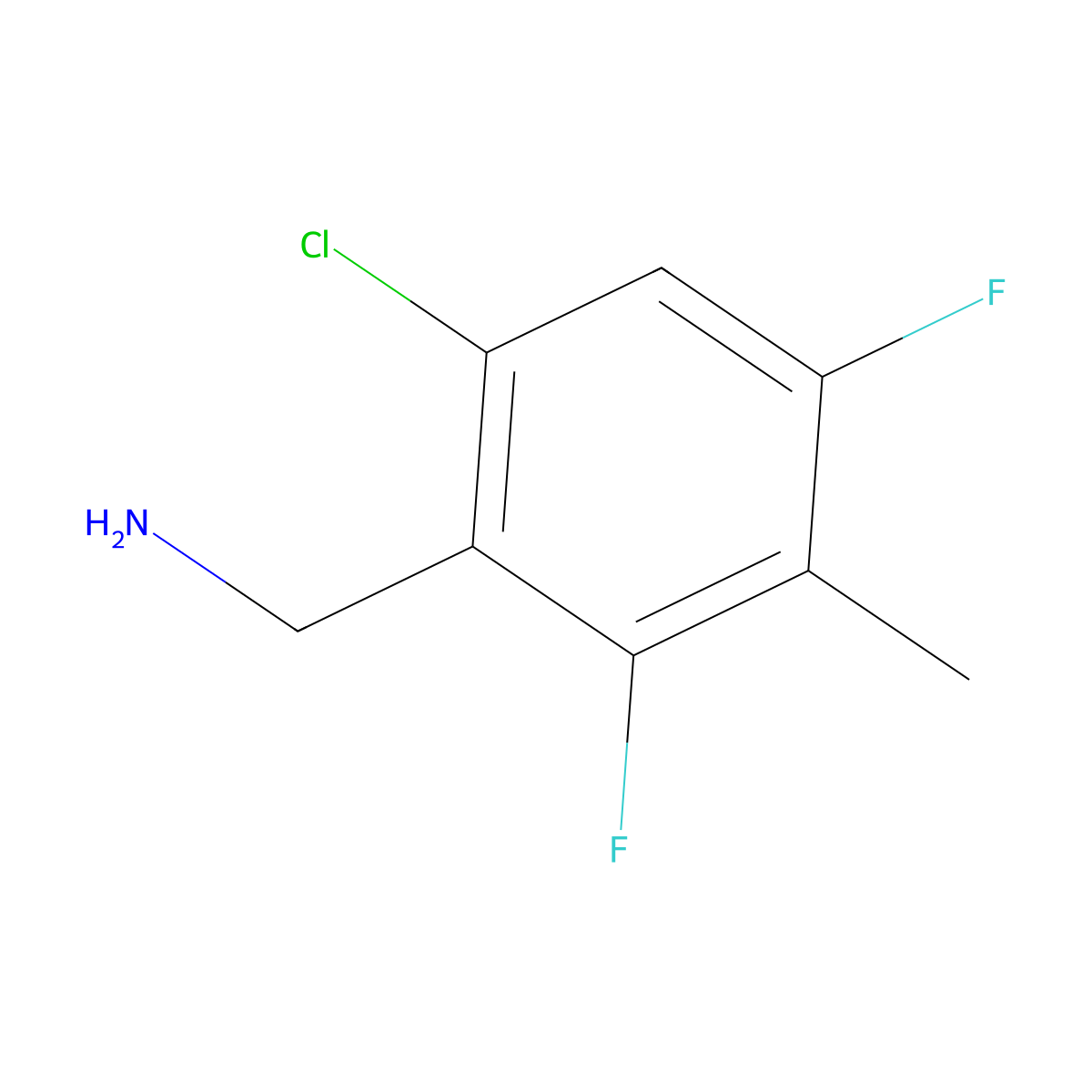 6-Chloro-2,4-difluoro-3-methylbenzylamine molecular structure, CAS 2415751-58-3