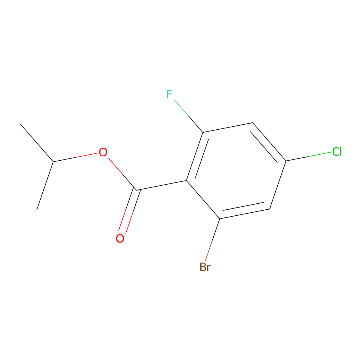 Isopropyl 2-bromo-4-chloro-6-fluorobenzoate molecular structure, CAS 2415751-65-2