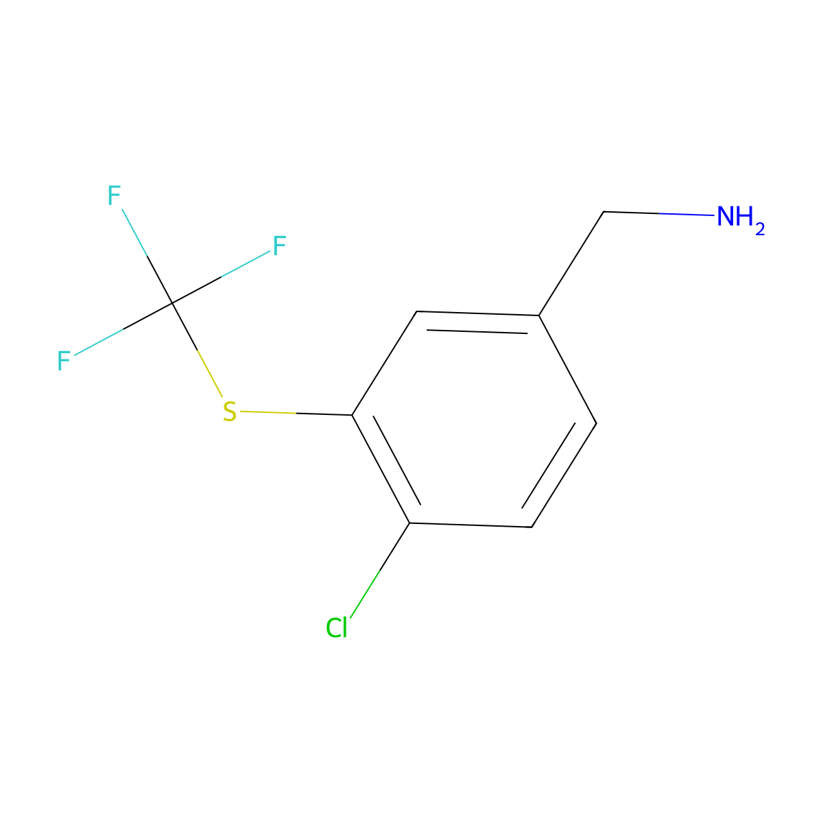4-Chloro-3-(trifluoromethylthio)benzylamine molecular structure, CAS 2415751-71-0