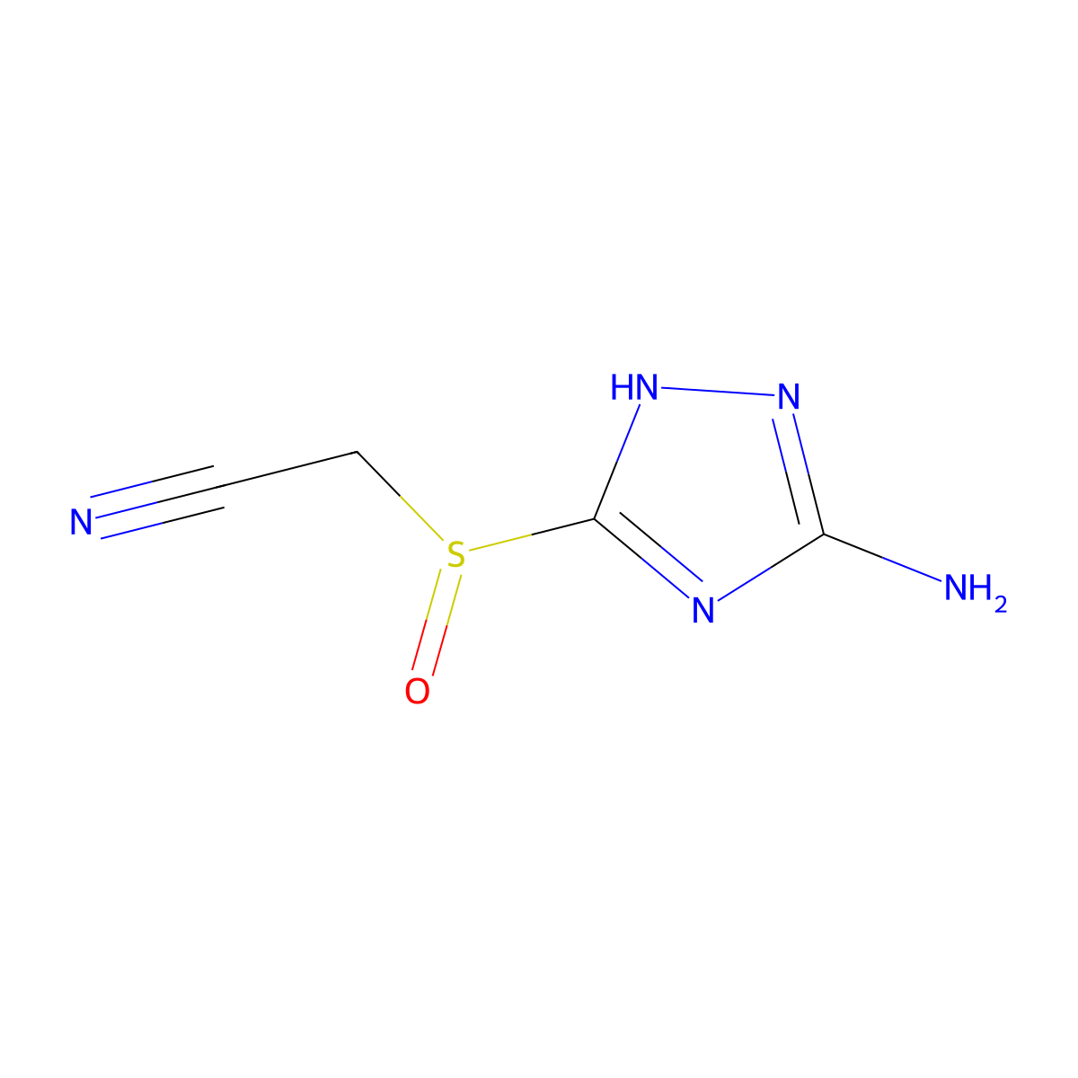 [(5-amino-1H-1,2,4-triazol-3-yl)sulfinyl]acetonitrile molecular structure, CAS 2415765-60-3