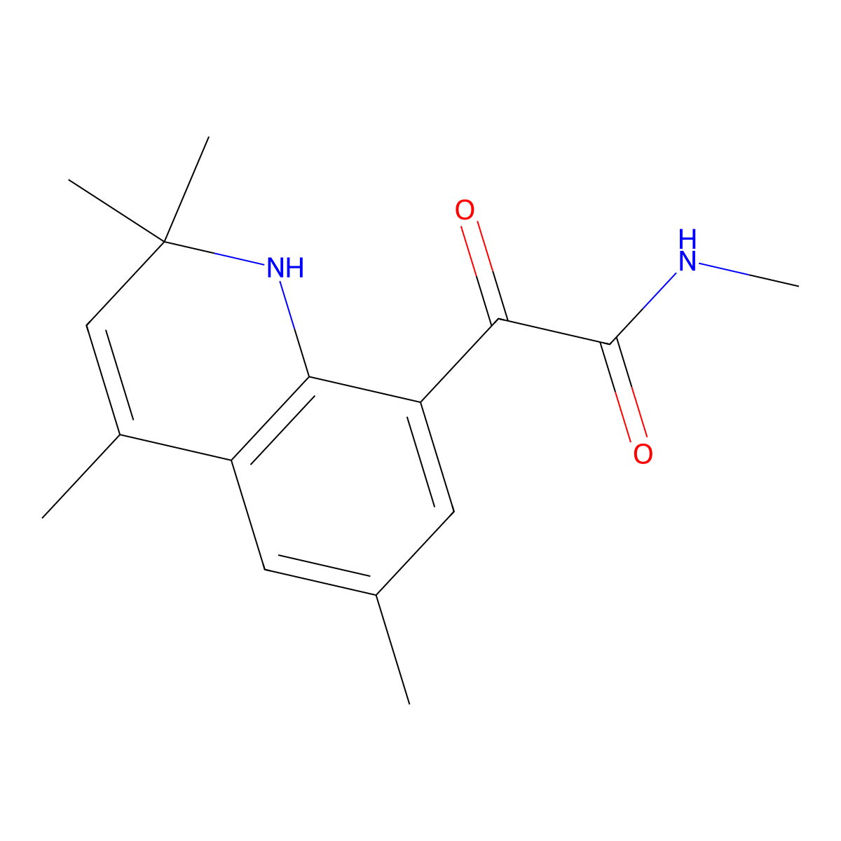 N-methyl-2-oxo-2-(2,2,4,6-tetramethyl-1,2-dihydroquinolin-8-yl)acetamide molecular structure, CAS 2415766-68-4