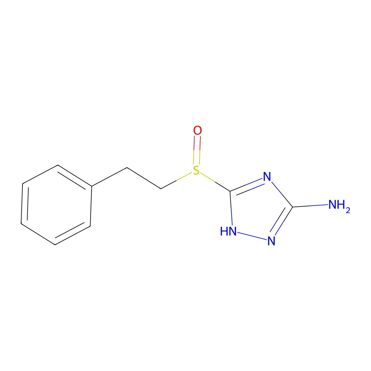 3-[(2-phenylethyl)sulfinyl]-1H-1,2,4-triazol-5-amine molecular structure, CAS 2415766-93-5