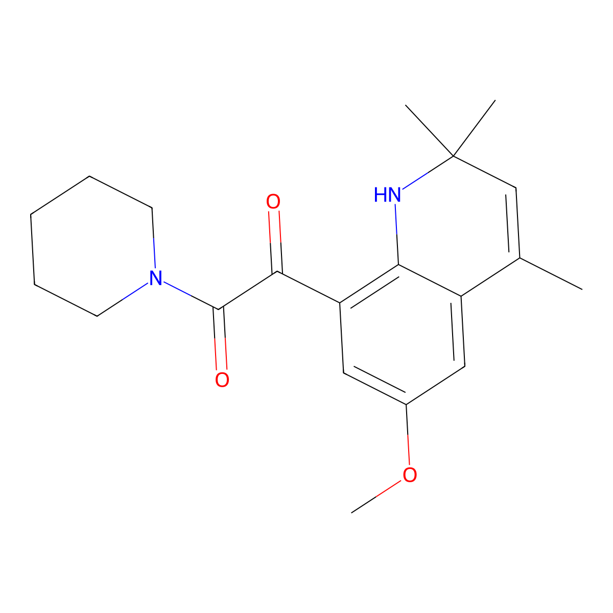 1-(6-Methoxy-2,2,4-trimethyl-1,2-dihydroquinolin-8-yl)-2-oxo-2-piperidin-1-ylethanone molecular structure, CAS 2415775-38-9