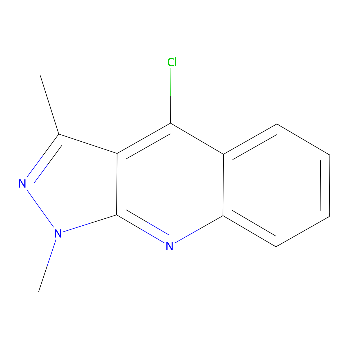 4-chloro-1,3-dimethyl-1H-pyrazolo[3,4-b]quinoline molecular structure, CAS 24158-31-4