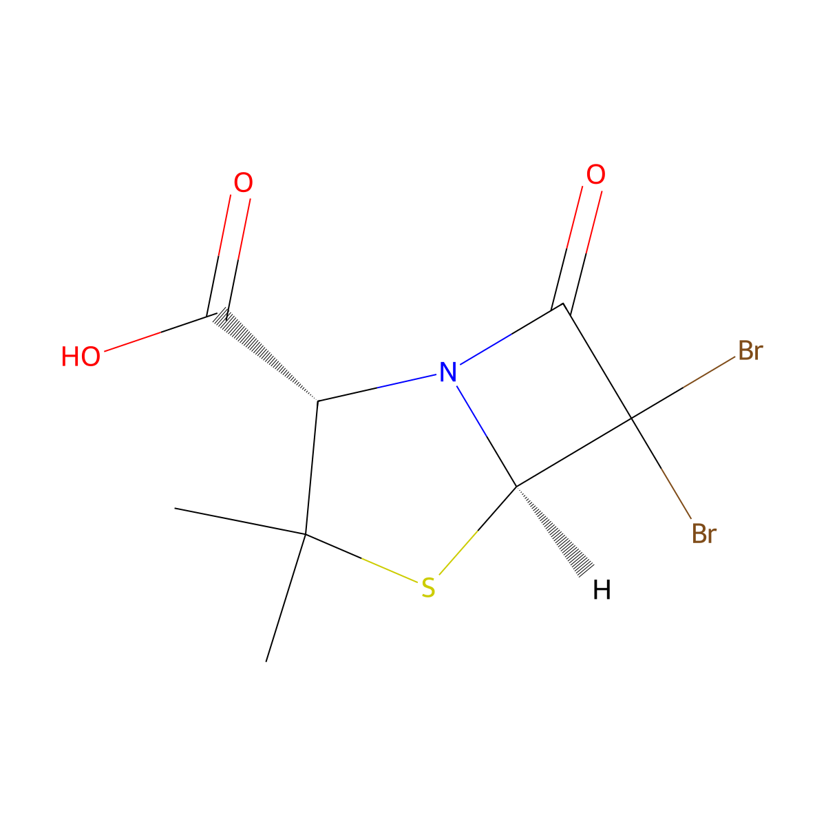 6,6-Dibromopenicillanic acid molecular structure, CAS 24158-88-1