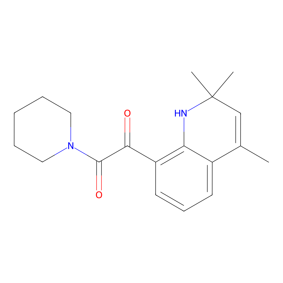 2-Oxo-2-piperidin-1-yl-1-(2,2,4-trimethyl-1,2-dihydroquinolin-8-yl)ethanone molecular structure, CAS 2415820-06-1