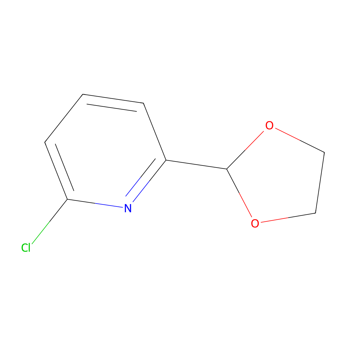 2-Chloro-6-(1,3-dioxolan-2-yl)pyridine molecular structure, CAS 2415868-04-9