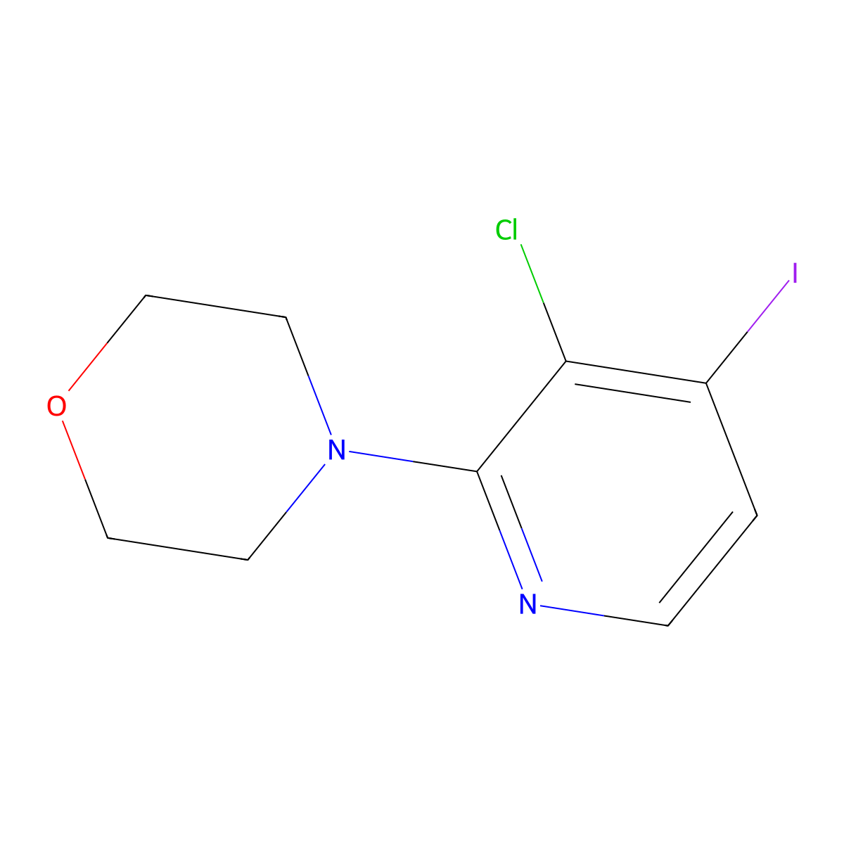 4-(3-Chloro-4-iodopyridin-2-yl)morpholine molecular structure, CAS 2415987-07-2