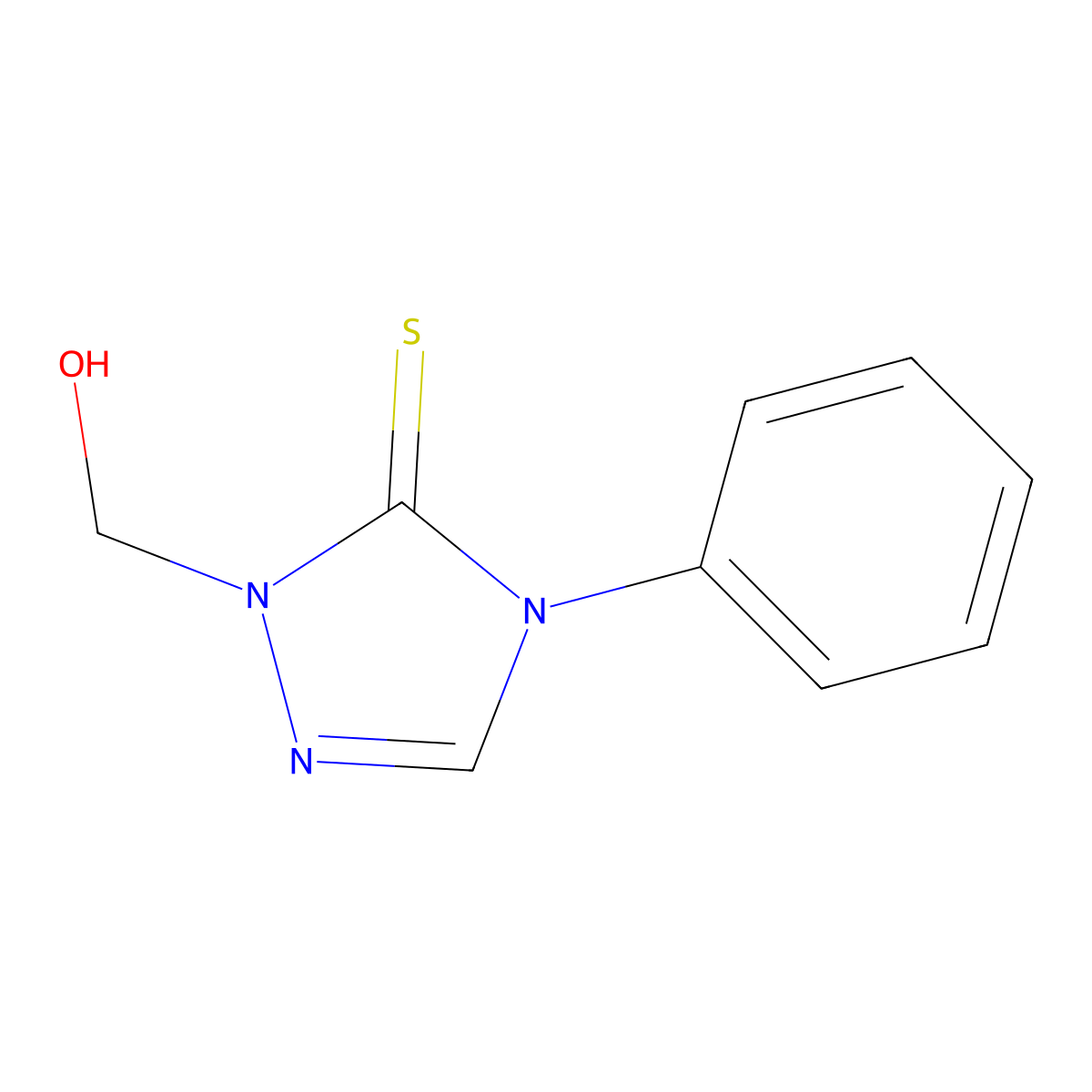delta(sup 2)-1,2,4-Triazoline-5-thione, 1-(hydroxymethyl)-4-phenyl- molecular structure, CAS 2416-79-7