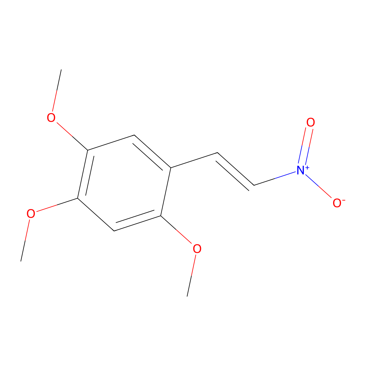 Benzene, 1,2,4-trimethoxy-5-(2-nitroethenyl)- molecular structure, CAS 24160-51-8