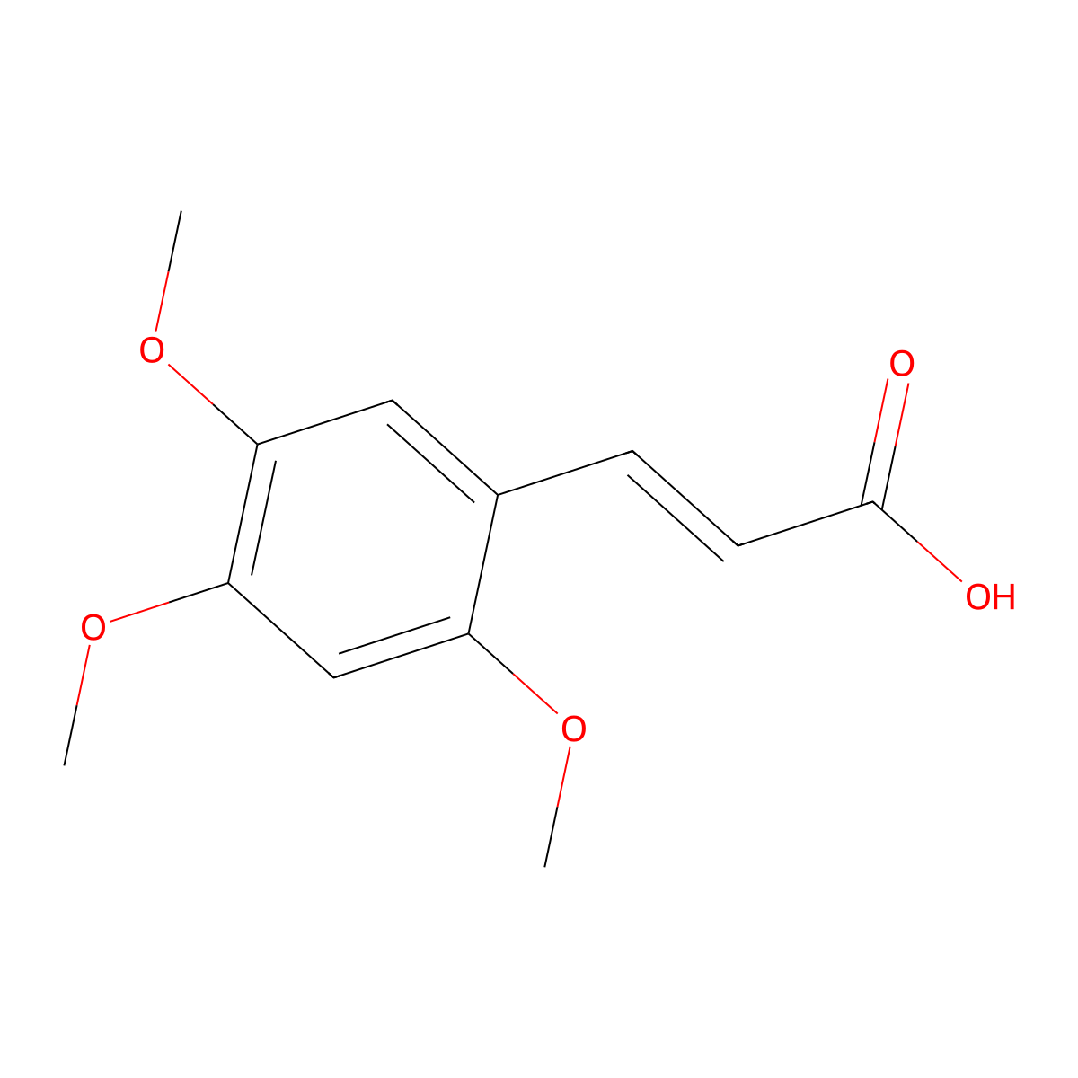 2,4,5-Trimethoxycinnamic acid molecular structure, CAS 24160-53-0