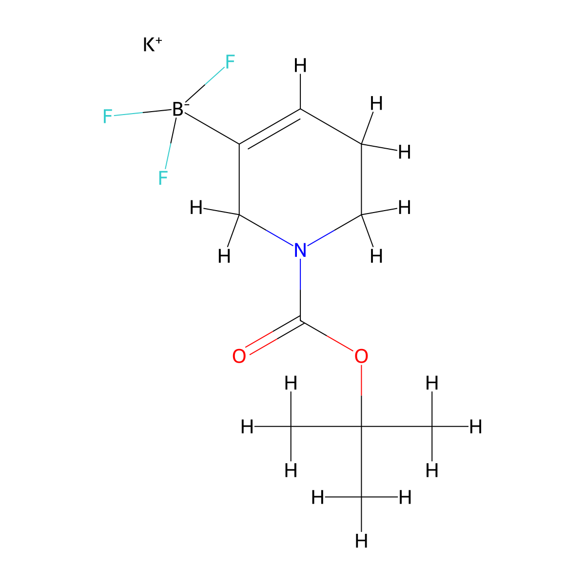 Potassium (1-(tert-butoxycarbonyl)-1,2,5,6-tetrahydropyridin-3-yl)trifluoroborate molecular structure, CAS 2416056-26-1