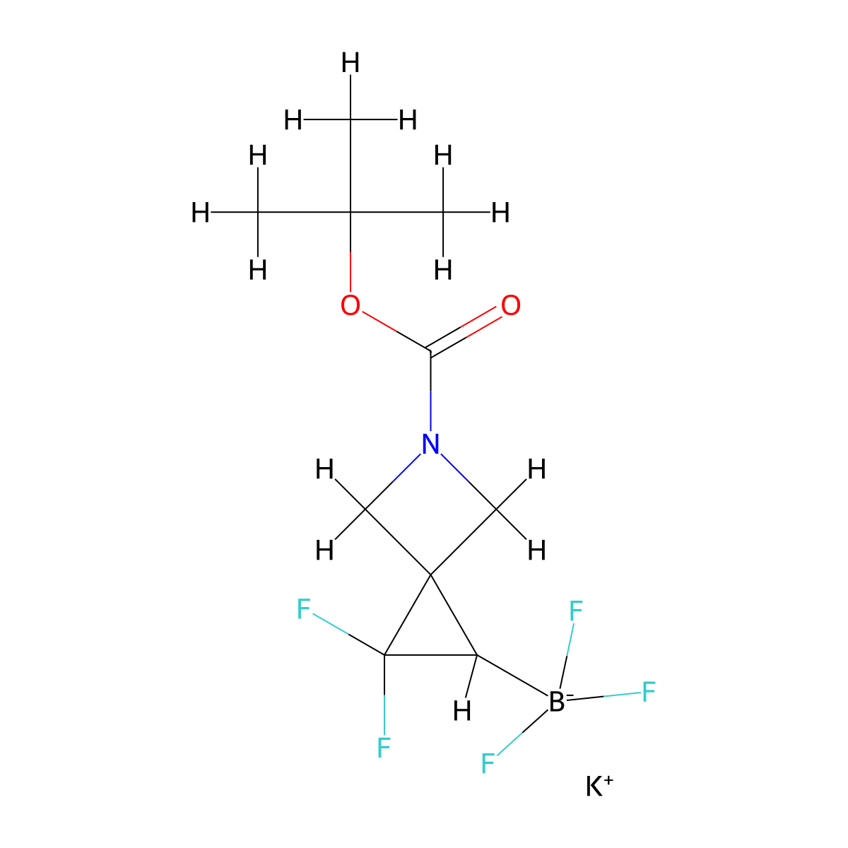 Potassium {5-[(tert-butoxy)carbonyl]-2,2-difluoro-5-azaspiro[2.3]hexan-1-yl}trifluoroboranuide molecular structure, CAS 2416056-46-5