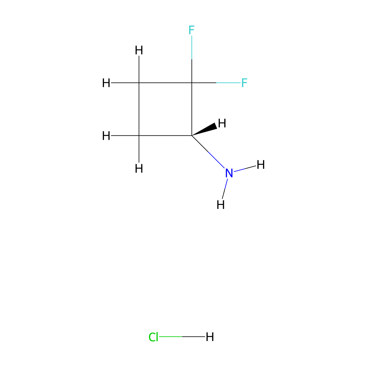 (R)-2,2-Difluoro-cyclobutylamine hydrochloride molecular structure, CAS 2416081-90-6