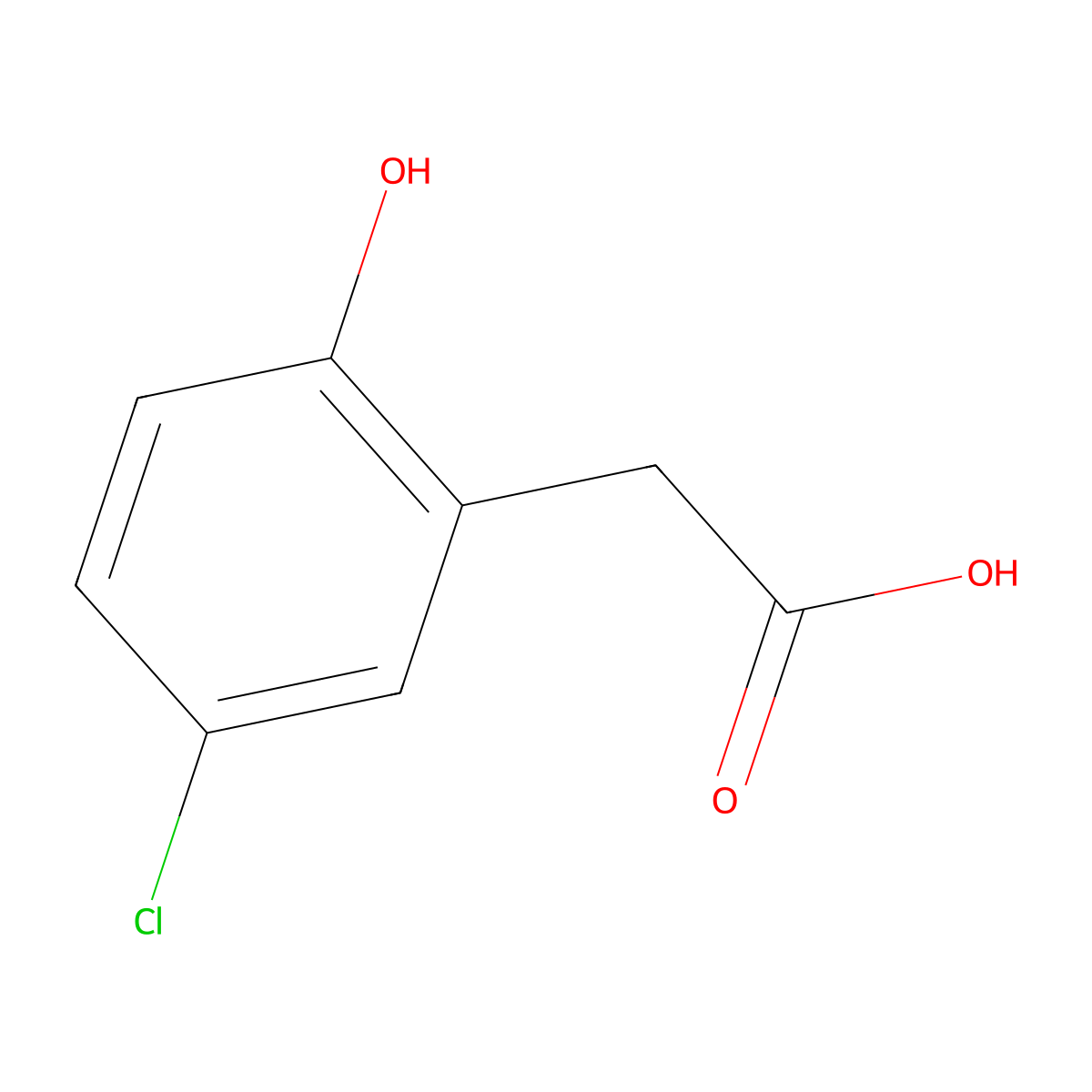 2-(5-Chloro-2-hydroxyphenyl)acetic acid molecular structure, CAS 24161-38-4