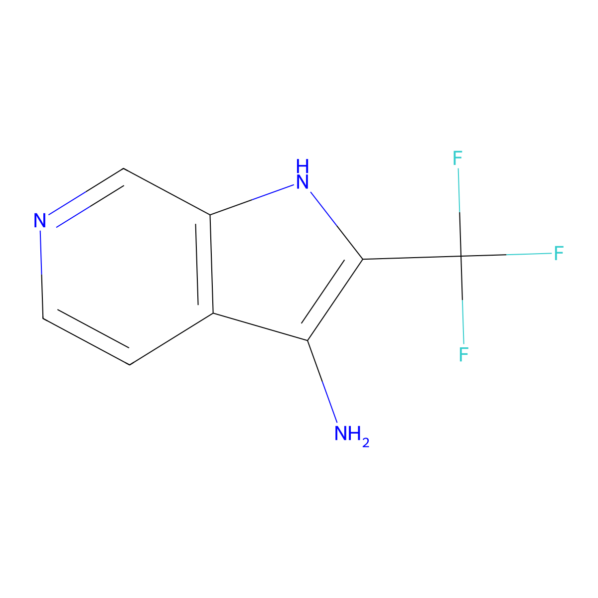 2-(trifluoromethyl)-1H-pyrrolo[2,3-c]pyridin-3-amine molecular structure, CAS 2416127-25-6