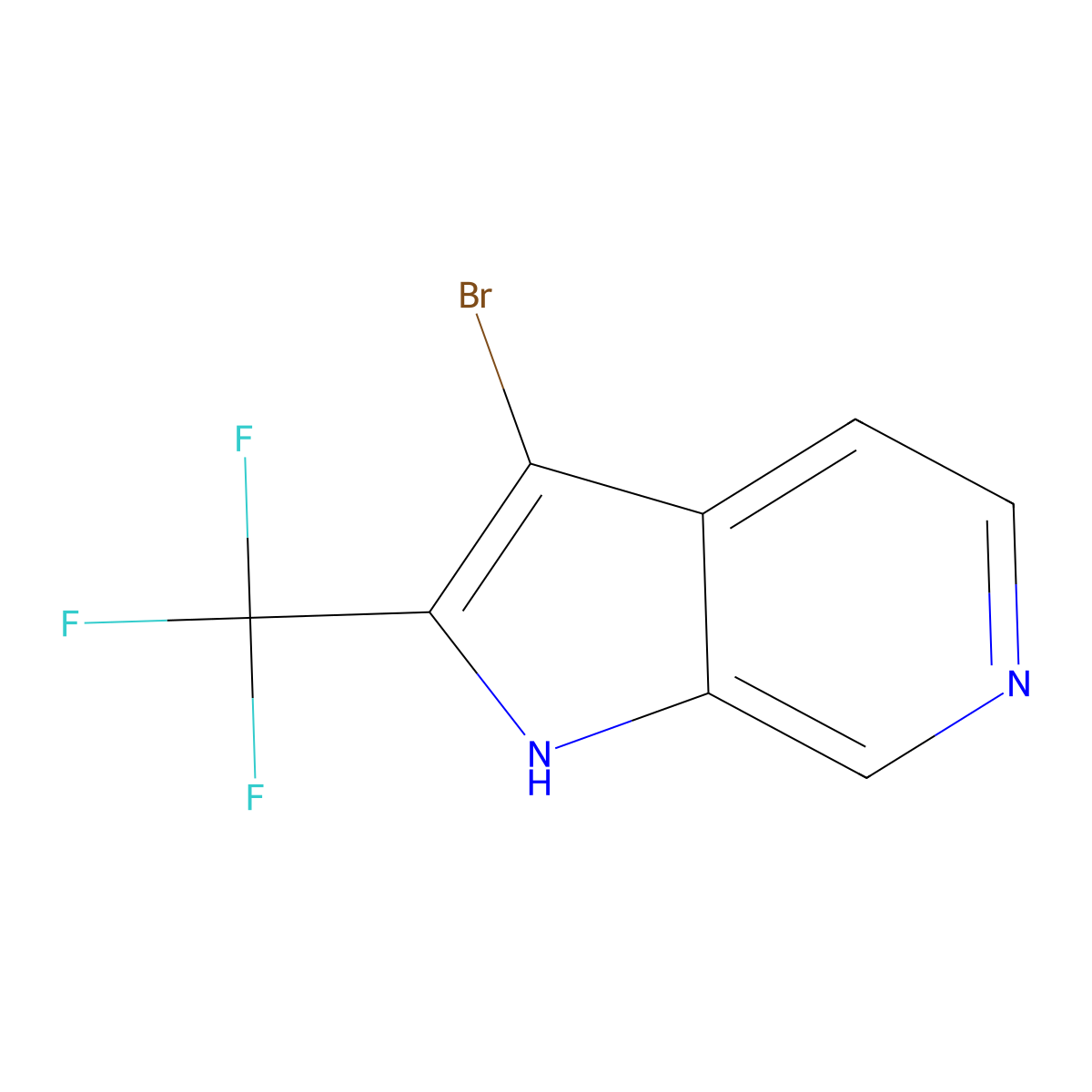 3-bromo-2-(trifluoromethyl)-1H-pyrrolo[2,3-c]pyridine molecular structure, CAS 2416127-27-8