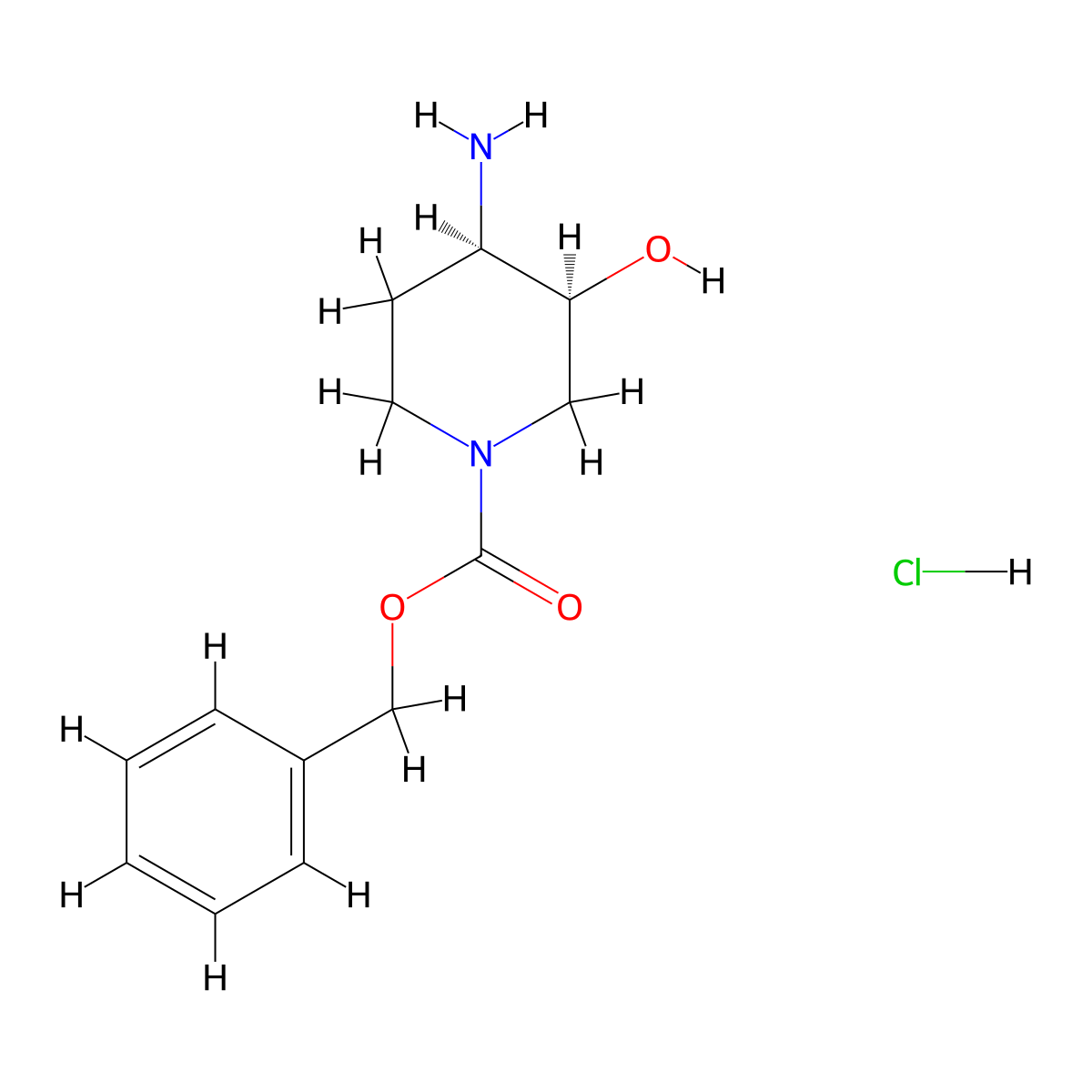 (3S,4R)-4-Amino-3-hydroxy-piperidine-1-carboxylic acid benzyl ester hydrochloride molecular structure, CAS 2416138-47-9