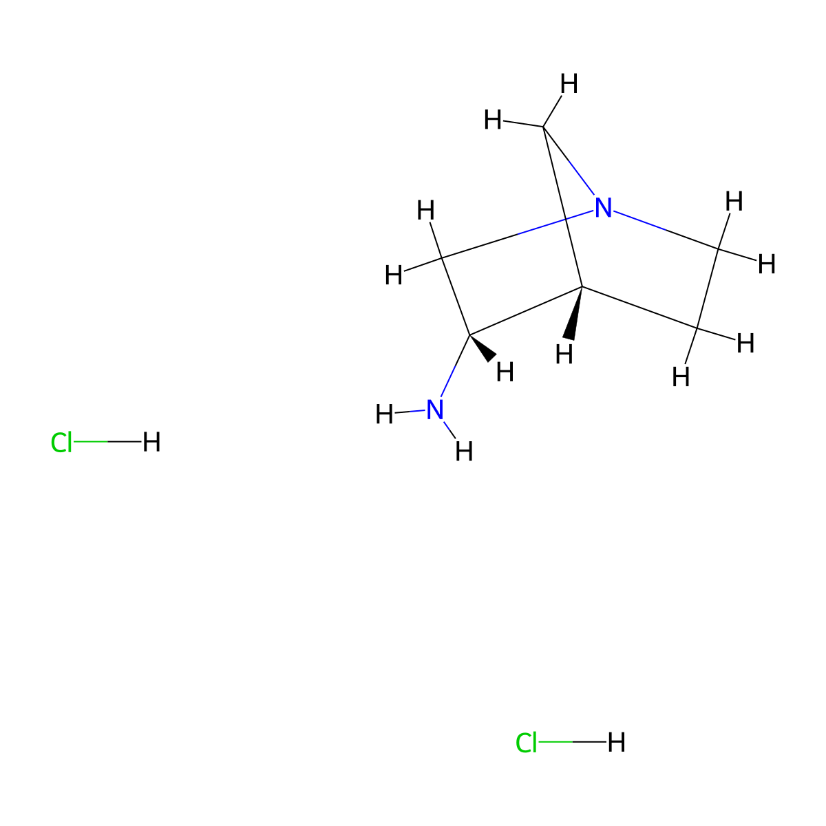 (1R,3S,4S)-1-Aza-bicyclo[2.2.1]hept-3-ylamine dihydrochloride molecular structure, CAS 2416138-49-1