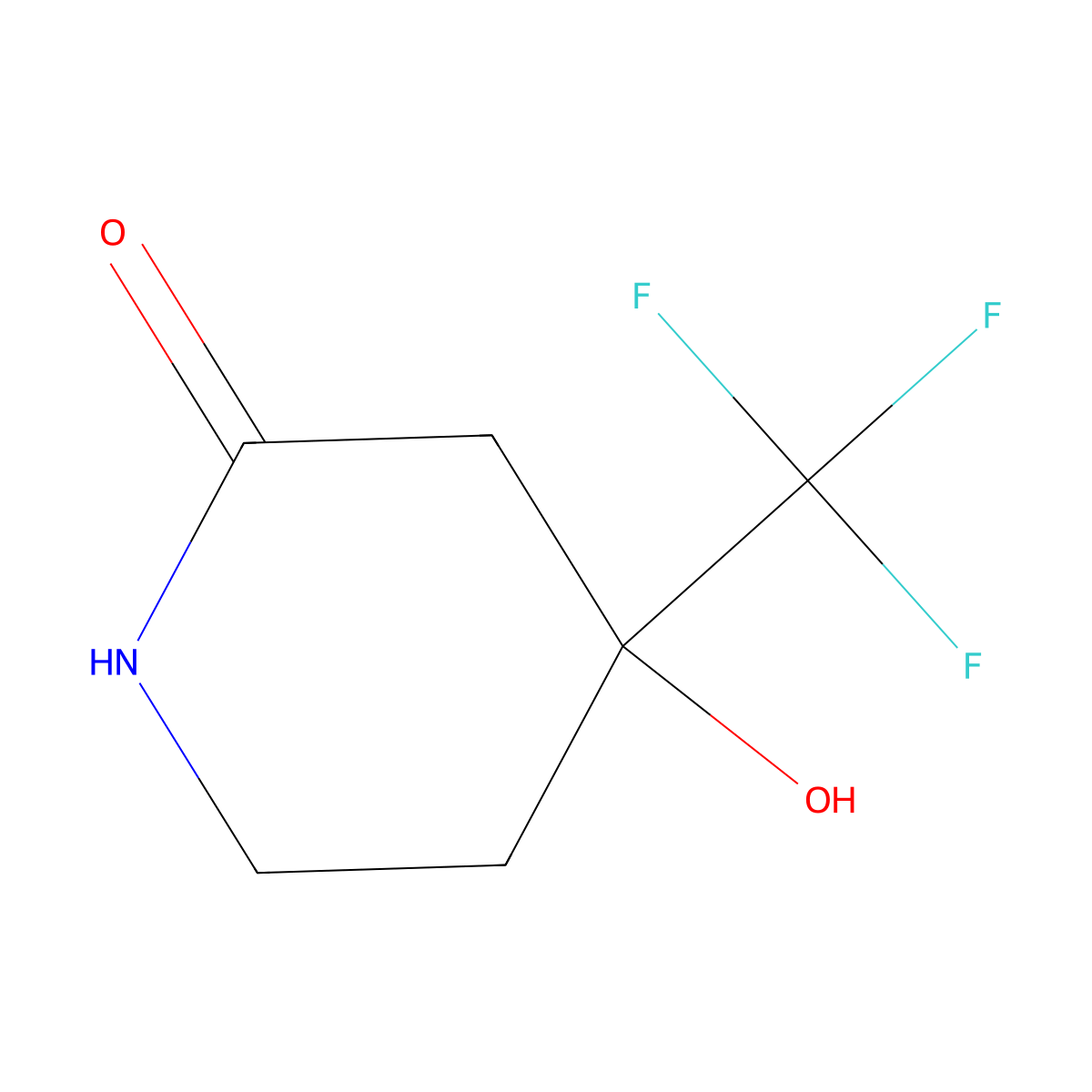 4-Hydroxy-4-trifluoromethyl-piperidin-2-one molecular structure, CAS 2416145-92-9