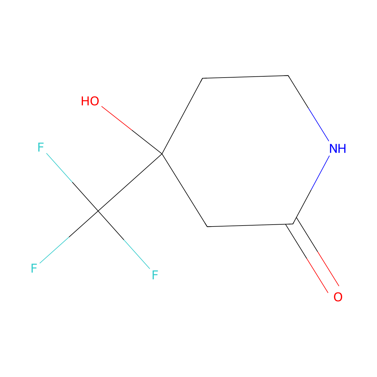 4-Hydroxy-4-trifluoromethyl-piperidin-2-one molecular structure, CAS 2416145-92-9