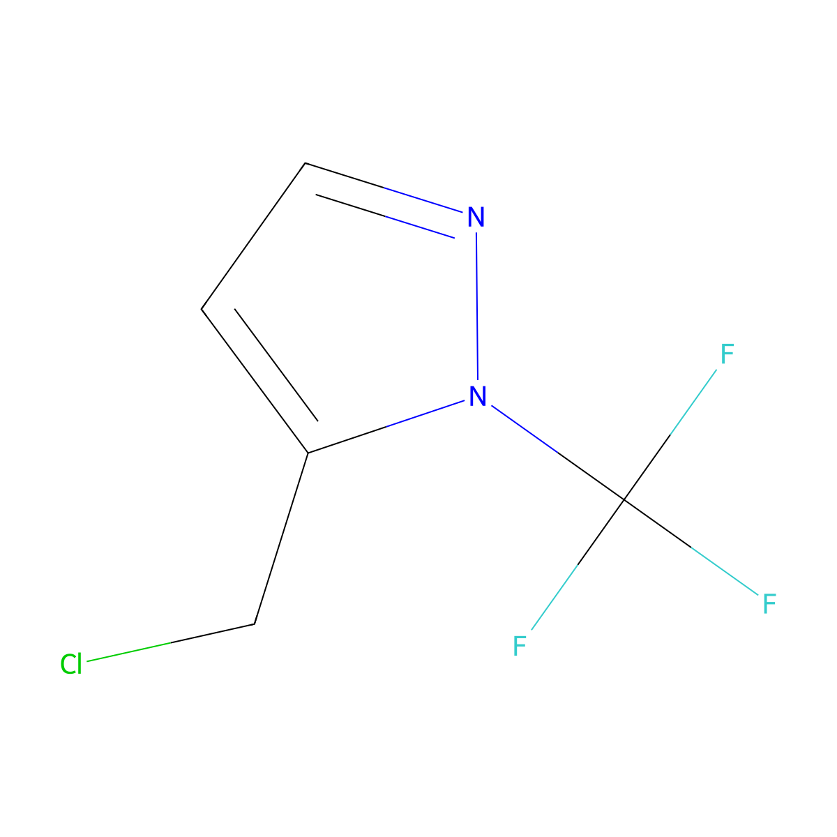 5-Chloromethyl-1-trifluoromethyl-1H-pyrazole molecular structure, CAS 2416146-00-2
